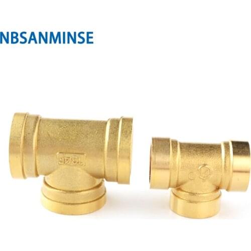 NBSANMINSE 10pcs/lot SM1004 Female Equal Tee Fitting 1/2 Big 1/4 Big For Water Heating Copper Connector Joint