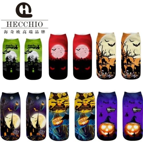 Halloween Socks 3d Printed Socks Cute Socks Short Socks for Men and Women in Harajuku Creative Colorful Low Ankle Socks