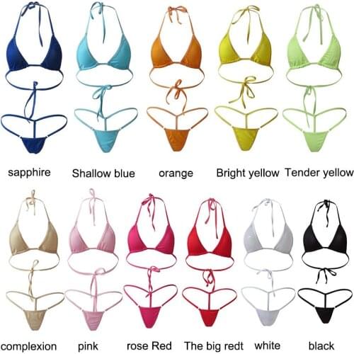 New 2pcs Sexy Women Summer Swimwear Bikini Set Bra Tie Side G-String Beach Triangle Suit Swimsuit Bathing Suit Swimming Suits