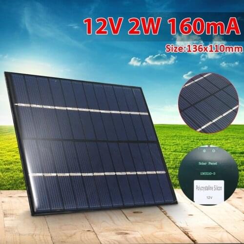 Solar Panels DC12V 160ma Polycrystalline Silicon Mini Solar Panel Module Cell 12 V Volt For Charger DC Battery DC12V DIY Quality