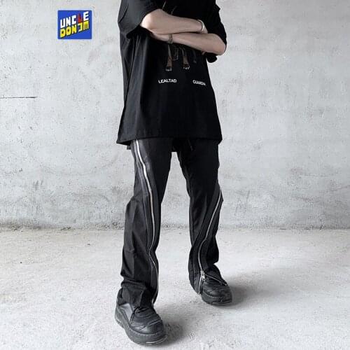 UNCLEDONJM Zippers punk pants harajuku fashion hip hop cargo pants harem pants men clothing baggy pants korean clothes CH12