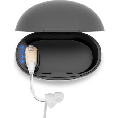 Sound Amplifier Hearing Aid Mini Invisible Rechargeable Hearing Device Noise Reduction with Recharging Base