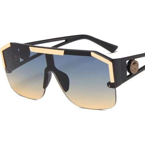 Rimless Square Sunglasses Women Oversized Luxury Brand Mirror Sliver Shades Sunglasses Men Trend Female Eyewear Glasses Oculos