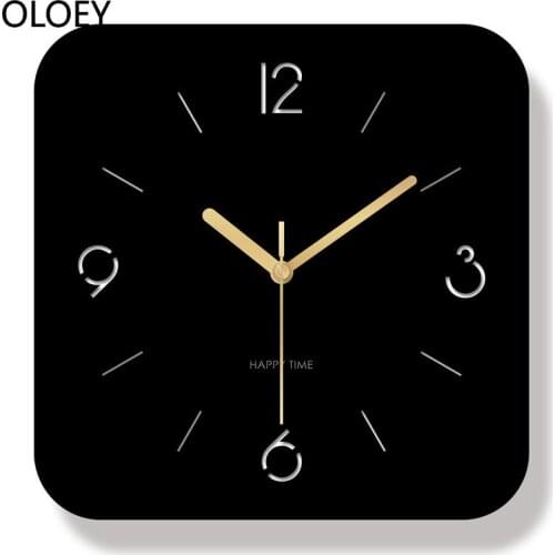 Modern Design Large Wall Clock Living Room Bedroom Home Decor Wall Watch Silent Kitchen Black Clocks Farmhouse Decor Acrylic