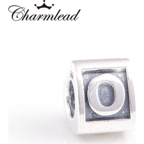 Solid 925 Sterling Silver Alphabet beads letter O Charm DIY for women Bracelet