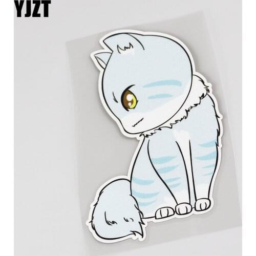 YJZT 9.8CMX14.7CM Lovely Animal Cat Car Sticker Decal 13B-0019