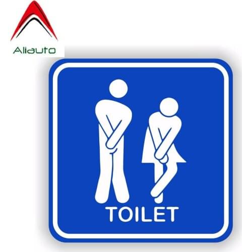 Aliauto Funny Car Sticker Men & Women Automobile Styling Bathroom Toilet Door Waterproof Sunscreen Decal Accessories,10cm*10cm