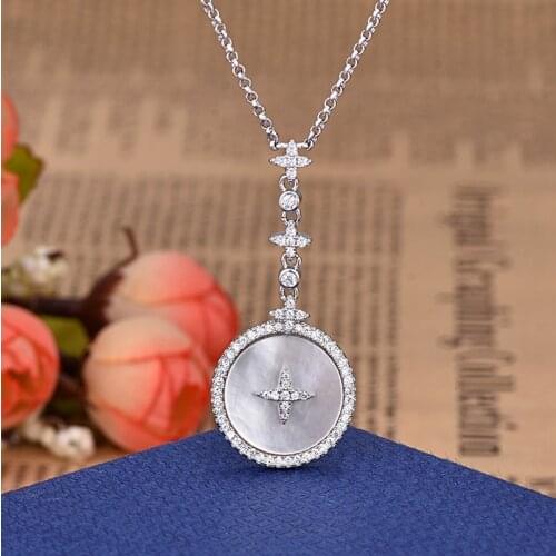 Women Fashion Long Chain Four Leaf Star Clavicle Trendy Jewelry Zircon Necklace Gift For Women Girl Bijoux Femme Zk30