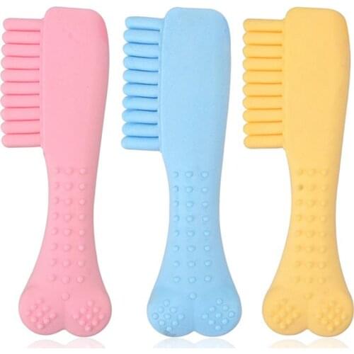 1pcs Funny Comb Shape Dog Toys Rubber Dog Teething Toy TPR Dog Bite Toy Puppy Chewing Toy Dog Accessories