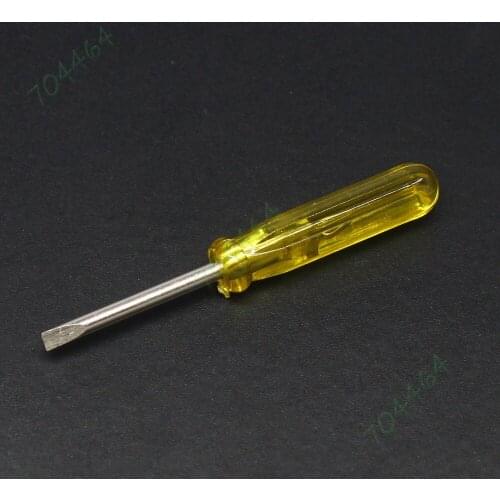 100pcs/lot 45mm x 2.0mm Mini Micro Flat Slotted Word Screwdriver Set For MobilePhone HDD PC Laptop Repair Yellow