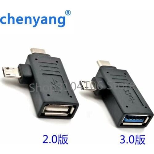 OTG USB 3.1 Type-C + Micro USB Male to USB 2.0 USB 3.0 Type A Female Adapter Connector 2 in 1 OTG Host Adapter Converter