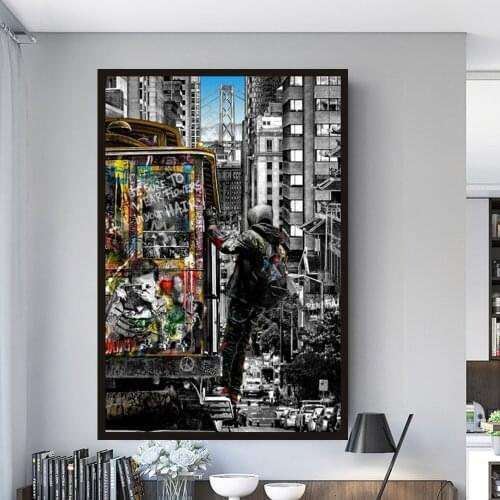 5D DIY Diamond Painting Street Artistic Bus And Boy Full Drill Cross Stitch Kits Mosaic Rhinestone Picture Embroidery Home Decor