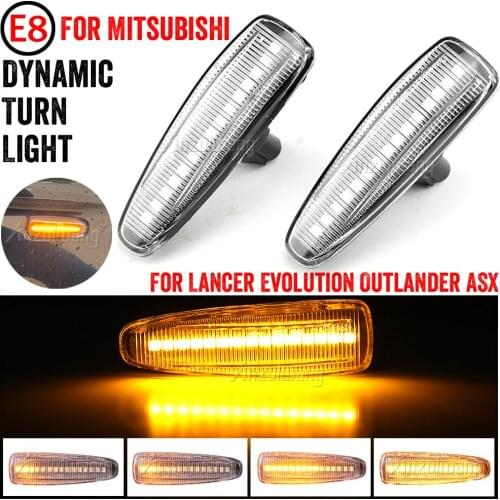 Car Dynamic LED Side Marker Lights Turn Signal Light Side Repeater Lamp Amber for Mitsubishi Lancer EVO X 8351A001