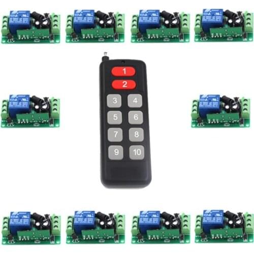 10CH/10Buttons/Key RF Wireless Remote Control/Radio Controller/Transmitter Controller for 1CH 10PCS Receiver Switch 315/433MHZ