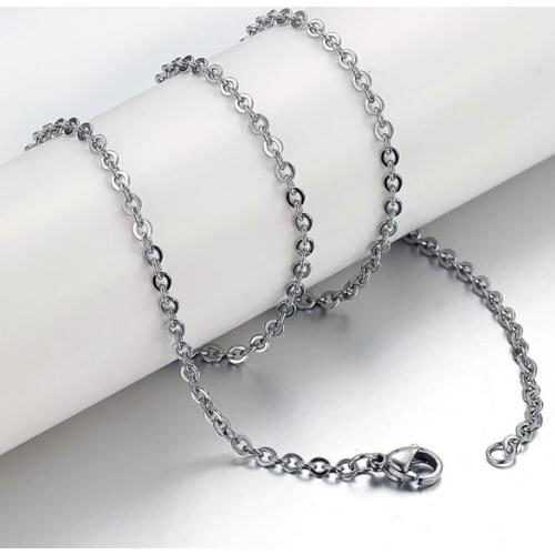 Wholesale 316L Stainless Steel Long Necklace Chain, Single O Design Necklaces Chains, Long Neckless Women Men Jewelry Accessory