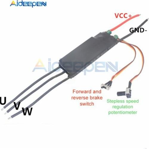 DC6-24V 1000W BLDC 3 Phase DC Brushless Motor Driver Hallless DC Motor Drive Board Speed Controller Regulator with Potentiometer