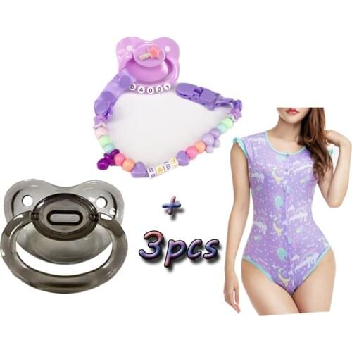 DDGLG adult diaper lover special buttons ABDL adult baby silicone nipple transparent jelly color BAP free bebe nipple chain 3pcs