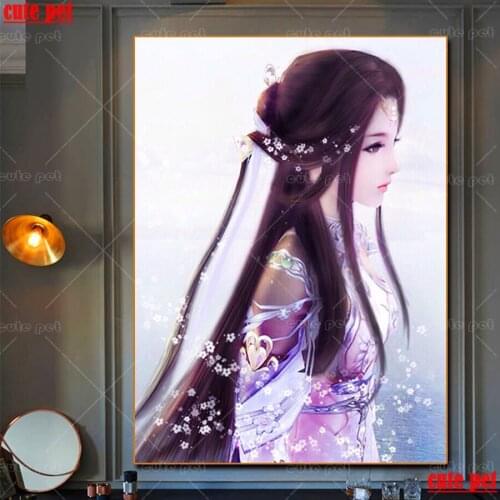 DIY square round Diamond Painting Oriental Classical Beauty Cross Stitch Diamond Mosaic 5D Diamond Embroidery Rhinestone Decor