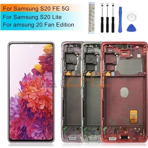 For Samsung S20 FE LCD Display Touch Screen Digitizer Assembly With Frame For Samsung S20 Lite Lcd G780F Screen Replacement 6.5"
