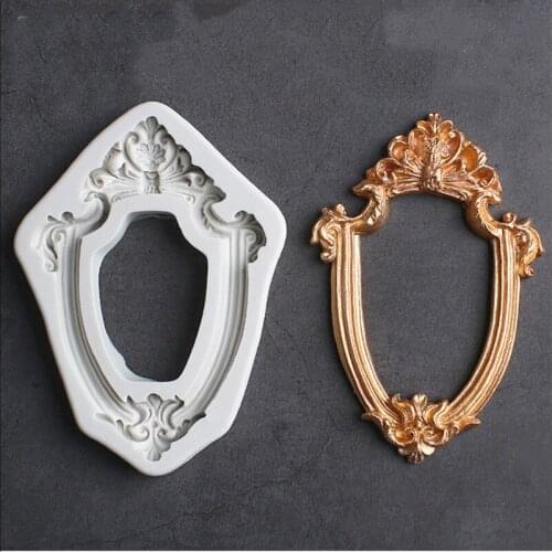Photo frame silicone mold DIY fondant cake plaster clay resin candle mold Decoration pendant accessories mould