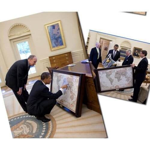 Antique printed classic style canvas World map Frameless draw core Map customized world map