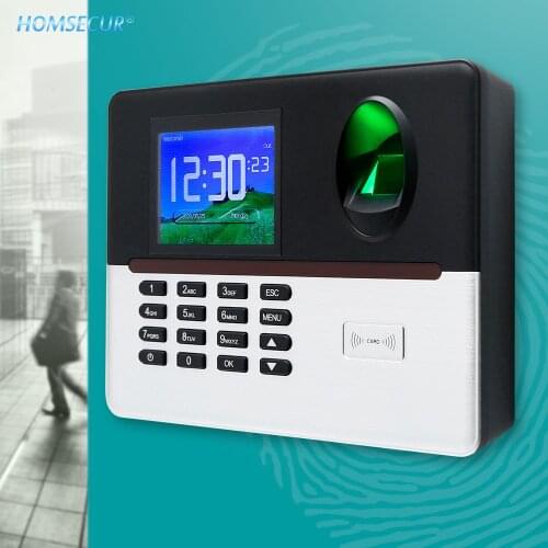 HOMSECUR New Fingerprint And RFID Card Attendance Time Clock+ WIFI+ USB+ Remote Access