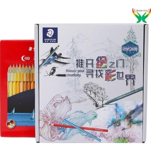 Staedtler Germany color lead water-soluble color lead 48 color coloring coloring coloring book hand-painted adult students
