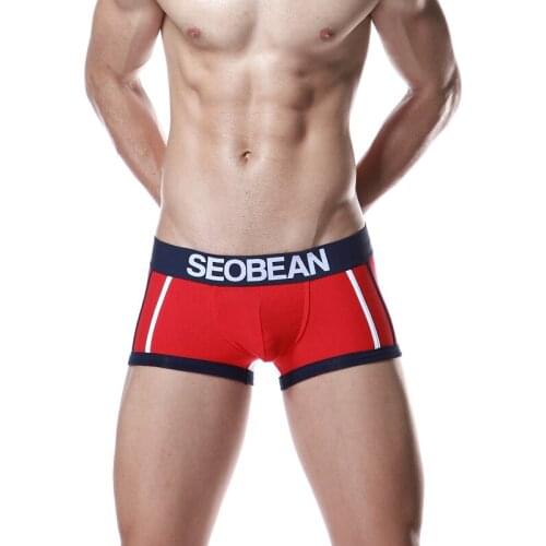 Hot!brand SEOBEAN Pure cotton mens gay underwear male sexy boxers wholesale boxer shorts solid underpants sexy underwear
