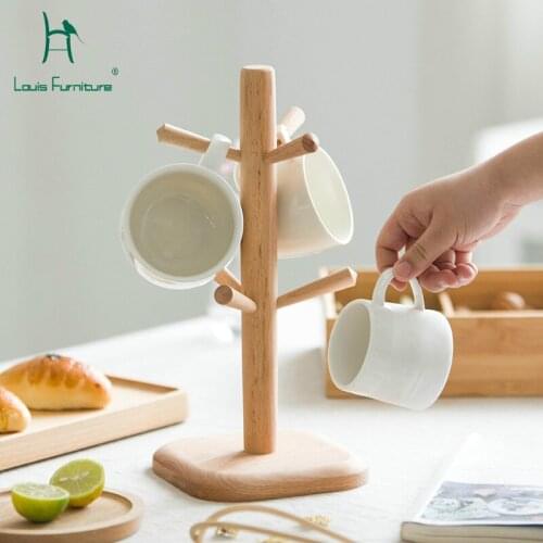 Louis Fashion Cup Racks Japanese Solid Wood Household Kitchen Storage Modern Simple
