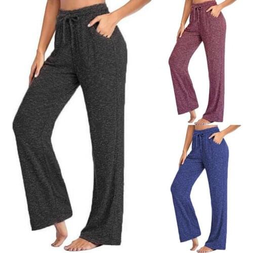 Fashion Women Workout Out Leggings Sports Trousers Jogger Fitness Pants Wide Leg Pants Athletic Gym Running Exercie Trousers