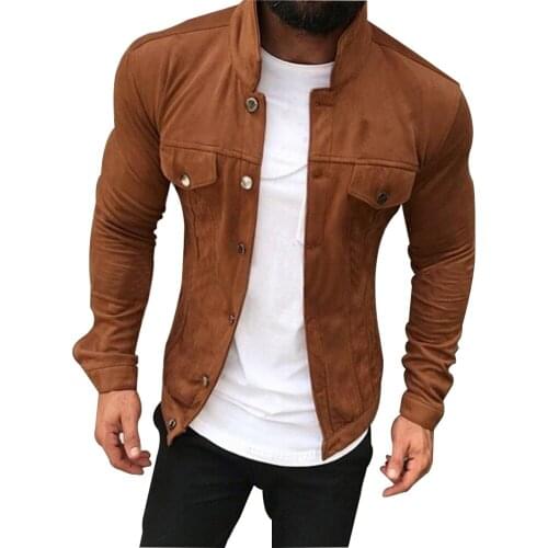 Mens Jacket Casual Winter Outdoor Sportswear Work Military Jacket With Pockets Cotton Laydown Trucker Jacket Man Fitness Coat