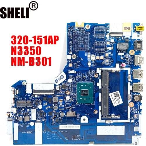 NM-B301 For Lenovo 320-15IAP notebook motherboard DG424 DG524 NM-B301 motherboard CPU N3350 DDR3 100% test work