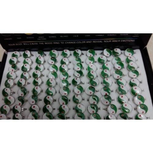 New fashion tai chi Yin and Yang pattern design mood ring creative good luck change mood ring mix size