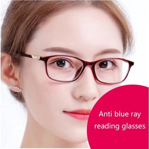 Reading Glasses for Women with Grade Anti Radiation Glasses for Cellphone Computers Men’s Eyeglasses Blue Lens Plus +100 +125 +1