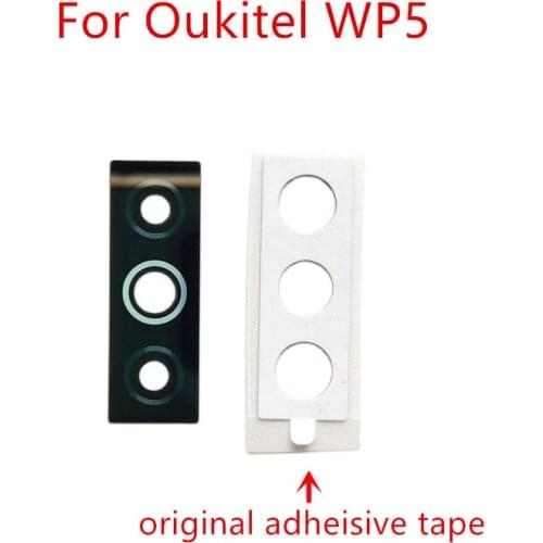 Original For Oukitel WP5 Cell Phone Back Camera Lens Glass Cover Repair Part+Adheisive Tape