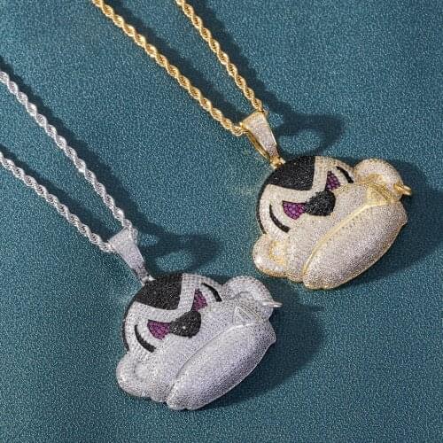 Cartoon Gangster Gorilla Orangutan Hip Hop Gilded Iced Out Cubic Zircon Pendant Necklace 24'' Chain Fashion Charms Jewelry