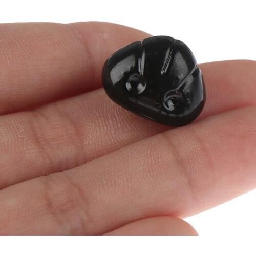 10Pcs/bag Black Oval Accessories Oblong Bear Stuffed Toys Snap Animal With Plug Washers DIY Craft Doll Safety Nose Eyes