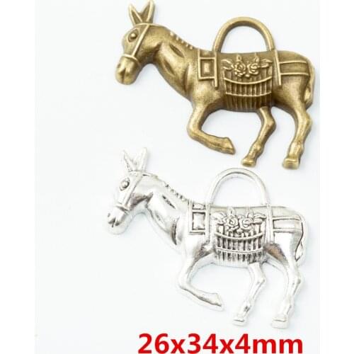 20 pieces of retro metal zinc alloy horse pendant for DIY handmade jewelry necklace making 6740