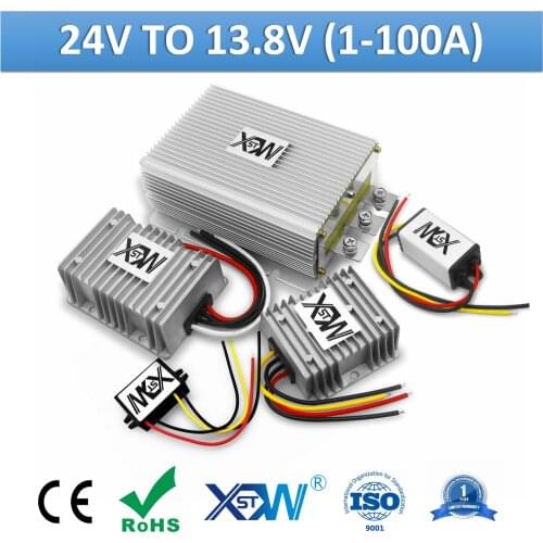 XWST DC DC 24V to 13.8V 1A to 100A High Power Supply Voltage Converter Step Down 24 Volt to 13.8 Volt Buck Voltage Transformer