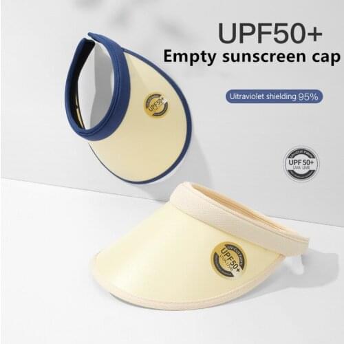 New Style Sun Hat Virsors Sports Print Sun Hats For Women Wide Brim Beach Hat UV Protection Female Cap