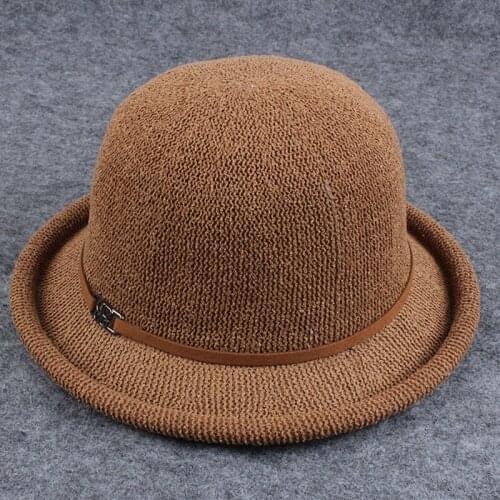 NEW Summer Womens Panama Hat Fedoras Fashion Knitted Straw Hat Mesh Breathable Beach Hats Elegant Ladies Casual decoration Hat