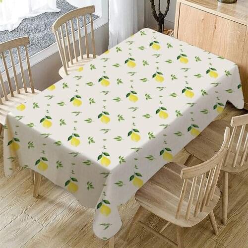 Fruit Print Tablecloth Small Fresh Style Waterproof Oilproof Rectangular Table Cloth for Banquet Family Practical Tablecloth