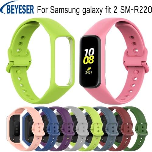 Replacement bracelet soft silicone Official Style Wristband Strap For Samsung galaxy fit 2 SM-R220 smart watch band Accessories
