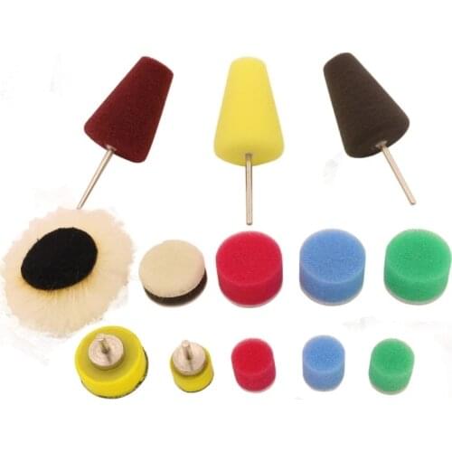 Super Functional 13-piece set of car front grille door handle detail polishing clamp rod soft shaft wool polishing pad small tap