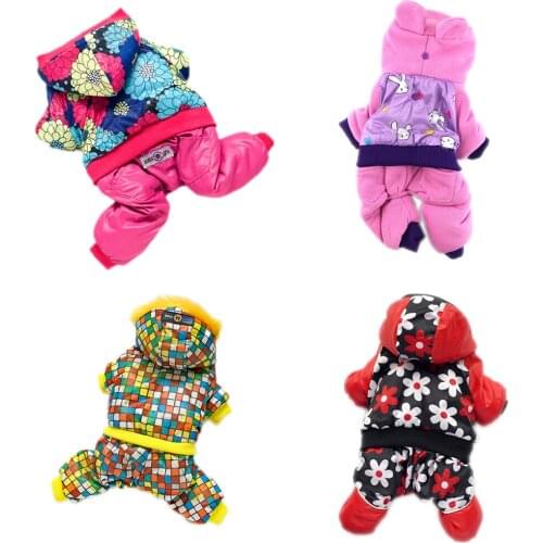 Warm Winter Dog Clothes Overall Jumpsuit For Dogs Pets Hooded Puppy Cat Coat Costume Teddy Chihuahua Bulldog Outfit XS S M L XL
