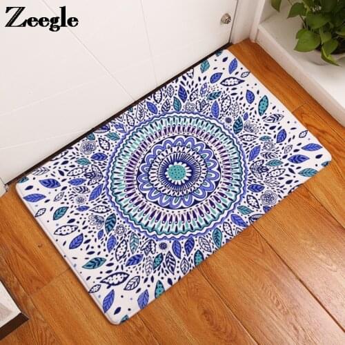 Oriental Decoration Floor Mat Flannel Mats for Kitchen and Entrance Soft Child Bedroom Doormat Non-slip Outdoor Floor Carpet Rug