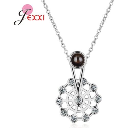 Korean Style Pendant Necklace Genuine 925 Sterling Silver Charm Necklace For Women High Quality Fashion Jewelry For Party Dating