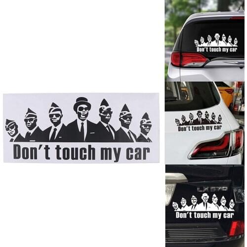 1PC Funny Don't touch my car Car Styling Vinyl Decal Car Sticker COFFIN DANCE White/Black 27.5x12cm/20x20cm