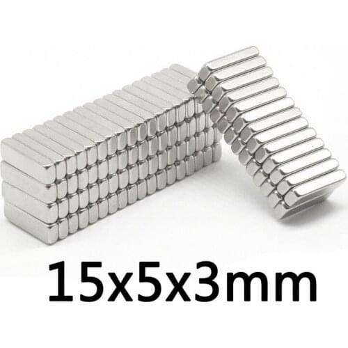100/200/300pcs 15x5x3mm N35 Powerful Small Magnets Thickness 3mm Neodymium Magnet 15x5x3mm Block Permanent NdFeB Magnet 15*5*3mm