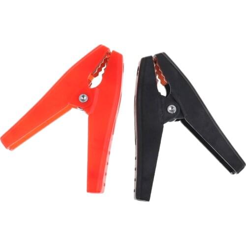 Fully 100A Insulated Car Battery Crocodile Alligator Plastic Electrical Clip Clamp Red/Black 90mm Length 2 Pcs